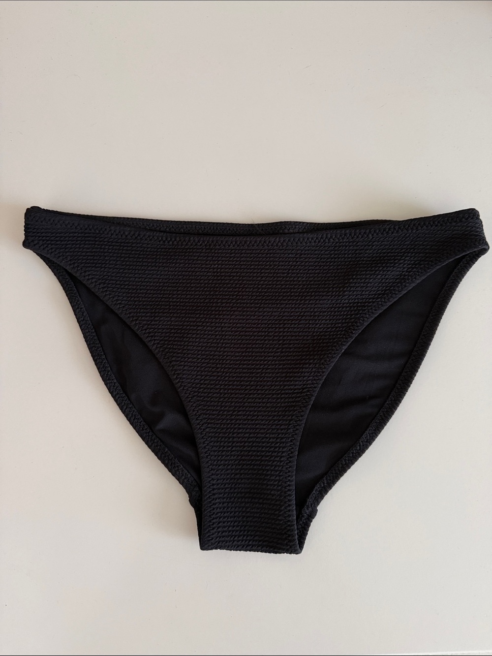 H&M Black Ribbed Bikini Bottoms S